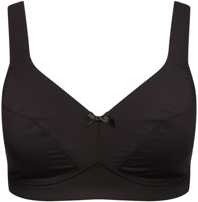 Ulla Popken - Dames - Softbeha zonder beugels brede bandjes - Zwart - Maat 95C