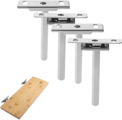 4 stuks - Plankdragers - Zware plankdragers - Verborgen plankdragers - T-vormige plankdragers - Zeshoekige plankdragers - Zwevende plankdragers - Voor wandgemonteerde kastmeubelen (zilver)