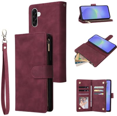 Boek-Cover Portemonne Etui Hoes geschikt voor Samsung Galaxy A36 - A37 - A56 - Bordeaux-Rood