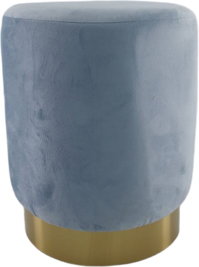 HOME SPIRIT kruk blauw velours 28 x 28 x 36 cm Poef