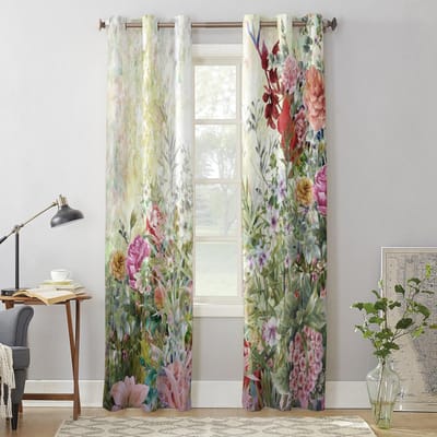 Roos Bloem Abstracte Raamgordijnen Woonkamer Slaapkamer Raamdecoratie Huishouden Keukengordijnen 135W x 60H(cm) x1 gray