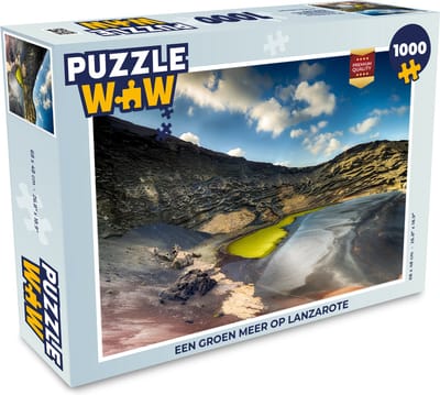 Puzzel Een groen meer op Lanzarote - Legpuzzel - Puzzel 1000 stukjes volwassenen