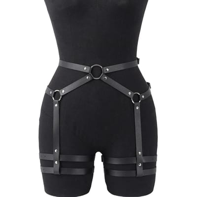 PU Leer Been Harnassen Voor Vrouwen Gotische Punk Dames Been Jarretel Harness Riem - Verstelbare PU Leer Lichaam Taille Riem. gray
