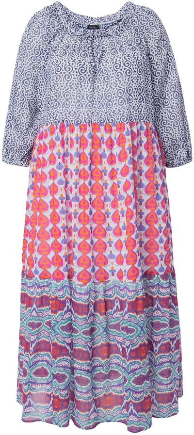 Ulla Popken - Dames - Maxi jurken - Aubergine - Maat 42+