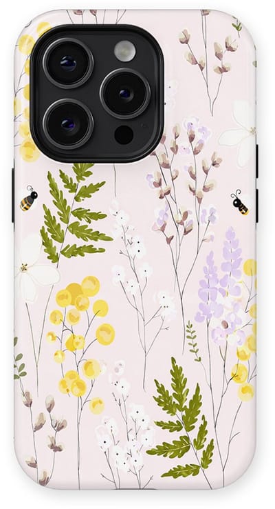 Bloemen Design Hoesje geschikt voor iPhone 14 Pro | Flower Print Tough Case met Mag | Shockproof | Bloemen Motief Backcover geschikt voor iPhone 14 Pro Spring Garden