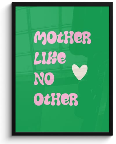 Poster in lijst - Fotolijst 50x70 cm - Posters - Tekst - Hartje - Moeder - Groen - Posterlijst zwart - Decoratie - Wanddecoratie woonkamer - Muurdecoratie slaapkamer