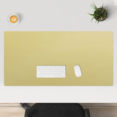 Wallfluent - Honinggloed Bureau Onderlegger - 120x60 cm - Geel Computer Mat - Pastel- en aardse kleuren Bureau Pad - Bureau Onderlegger Groot - Muis- en toetsenbord mat - Bureauonderlegger XXL