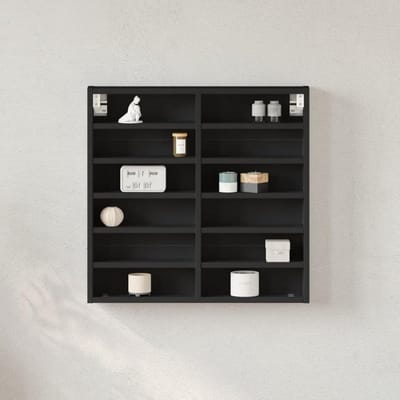Displaykast - Vitrinekast Wandkast - Decoratie Opbergen - Strak Klassiek Design - 60x8.5x58 cm - Zwart