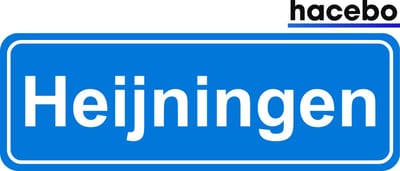 Hacebo - Plaatsnaam Sticker - 29x10 CM - Heijningen sticker - Verkeersborden sticker - grappige cadeaus - Heijningen