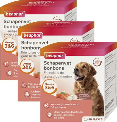 Beaphar Schapenvetbonbons Zalm - Hondensnacks - 3 x Medium