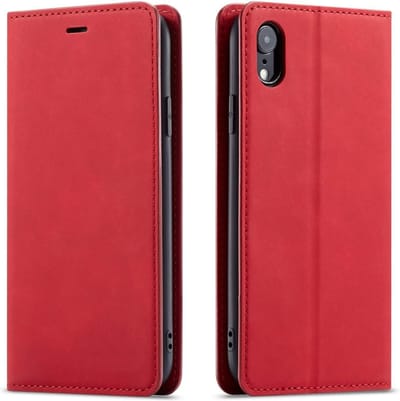 Geschikt voor Apple iPhone XR Bookcase | Rood | Pasjeshouder | Portemonnee hoesje