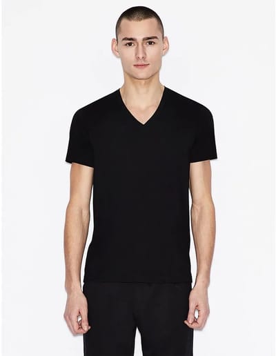 Armani Exchange 8nzt75_zja5z T-shirt Met Korte Mouwen En V-hals Zwart 2XL Man