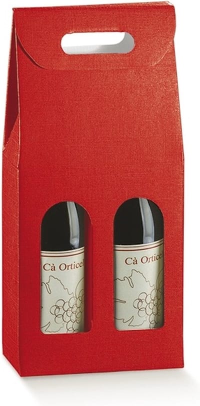 Wijnverpakking 2 flessen ROOD, 18x9x38,5cm (30 stuks)