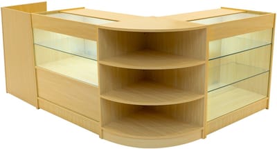 Theia led winkeltoonbank set - esdoorn - 90 cm hoog - 4-delig