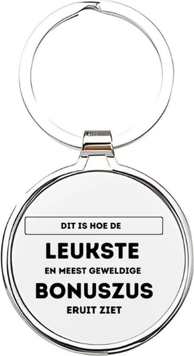Akyol - dit is hoe de leukste en meest geweldige bonuszus eruitziet Sleutelhanger - Bonuszus - de leukste bonuszus - bonuszus sleutelhanger - zussen sleutelhanger - sleutelhanger bonuszus - familie sleutelhanger - verjaardagscadeautje - 4 x 7,5 CM