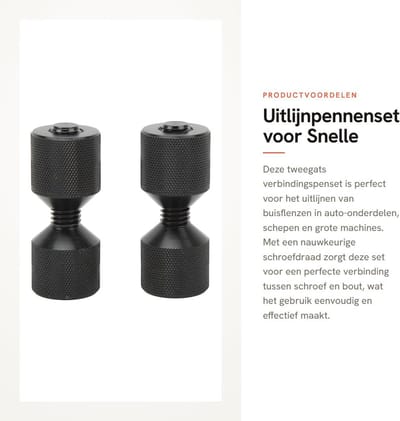 Dailygoods - Uitlijnpennenset voor Snelle Flensuitlijning, 2 Stuks