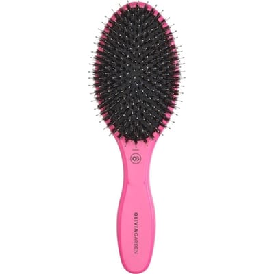 Olivia Garden Expert Care Oval Peddelborstel 16-rijig, roze Borstels met varkenshaar Dames