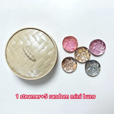 Mini Glitter Dumpling Knijpspeeltje Stressverlichting Speelgoed Met Dumpling Stoommandje Fidget Sensorische Knijpbal Simulatie Voedsel Knijp Broodje beige