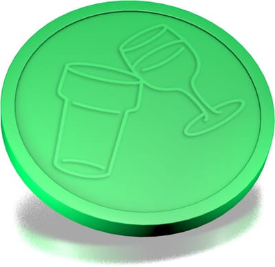 CombiCraft Reliëfmunten bier en wijn neon groen - 250 stuks