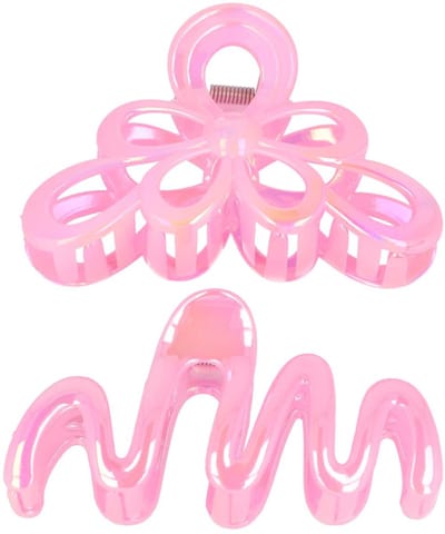 Haarsoires Haarspeld Haarklemmen 11cm – XL Bloem Krul Vorm – Roze – Set van 2 - Haarclip Klem - Hair Claw - voor Opsteken Haar - Hair Clip - Decoratieve Haaraccessoire