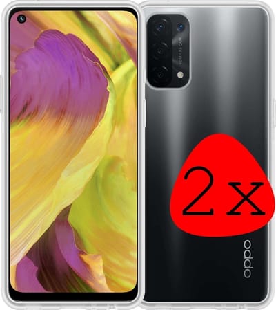 Hoesje 2 Stuks - Geschikt voor OPPO A54 5G - Sterk & Shockproof - Case Siliconen - Back Cover - Telefoon Hoes - Transparant