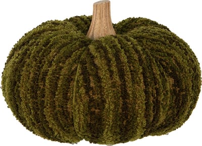 Clayre & Eef Decoratie Pompoen Ø 15x12 cm Groen Stof