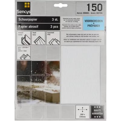 Sencys Schuurvel Stearaat Wit 230x280mm P150 3st