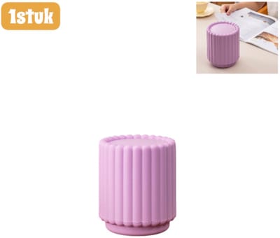 1stuk - Mini-prullenbak - prullenbak - Geschikt voor bureaus en keukens - Push-Top-stijl - Zonnebloemontwerp - Brede opening - Paars