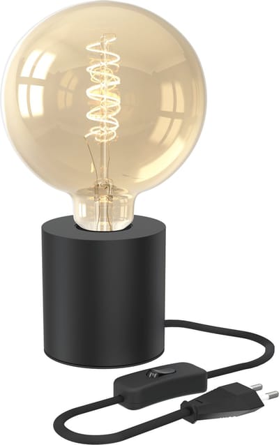 Calex Tafellamp Rond - E27 - Zwart - Incl. G125 Filament lichtbron