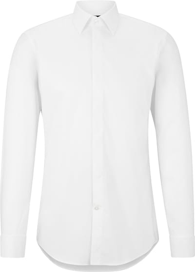 BOSS Hank slim fit smoking overhemd - popeline - wit - Strijkvriendelijk - Boordmaat: 41