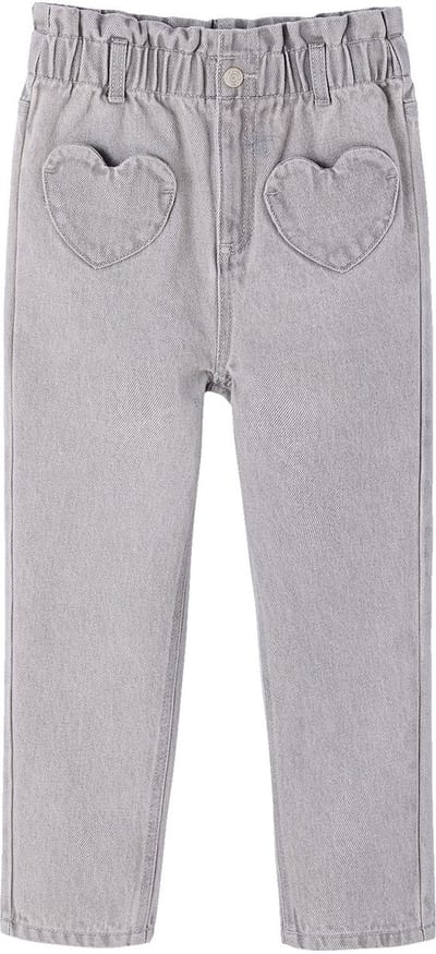 Vertbaudet Paperbag jeans meisjes zakken hartjes