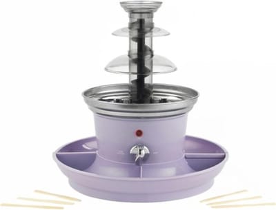 Thuys - Mini Chocoladefontein Paars - 3-Laags Compact Design - met 500ml Smeltpot