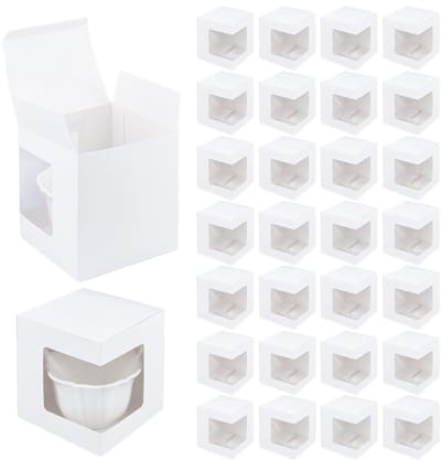 Dailygoods- Geschenkdozen 36Pcs - Koffiedozen - Verpakking voor Mokken 11oz/12oz/15oz - Transparante Wijnglas Dozen - DIY Ambachten - Verpakkingsesthetiek - Verpakkingsdozen