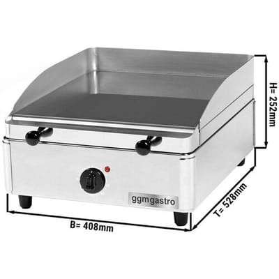 GGM Gastro Glaskeramik-Bratplatte - 3,5 kW - Glatt - Bratfläche: 385x415mm Zilver