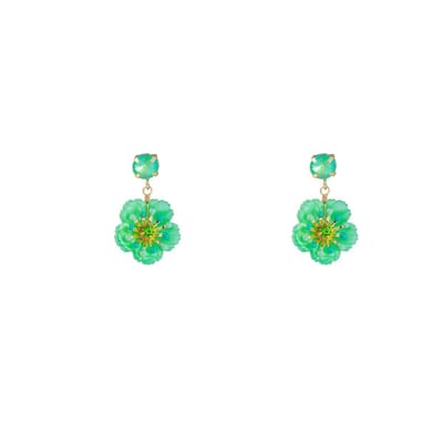 Go Dutch Label Oorhangers long pearly flower Mint