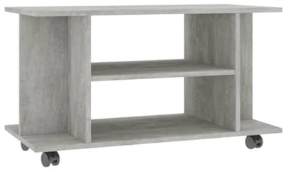 Tv-meubel - Televisiemeubel Kast - Entertainment Opbergen - Met Wieltjes - 80 x 40 x 45 cm - Betongrijs