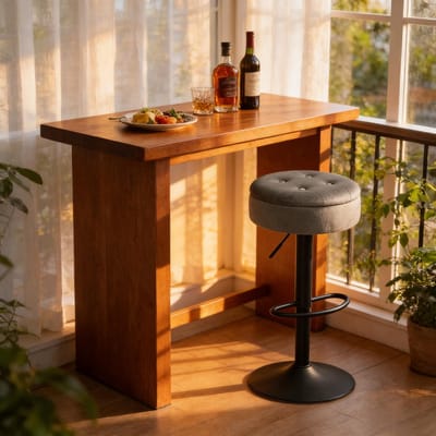 STILVORA Barkruk 39 x 39 x 79,5 Cm - Draaibaar En Hoogte Verstelbaar Met Opbergruimte - Voor Keuken En Bar - Fluweel Lichtgrijs