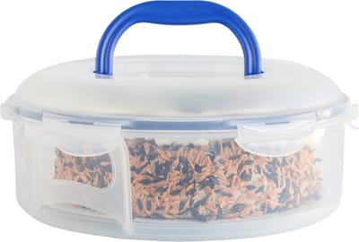 Lock&Lock Taartdoos - Cupcake doos - Bewaardoos met deksel - Vershouddoos - Voorraaddoos - Ø32cm - Rond - 100% luchtdicht - Met Uitneembare Tray - BPA vrij - PFAS vrij - Transparant