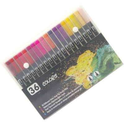 36 Kleuren Dubbelzijdige Stift Pen Set voor Volwassenen Watergedragen Inkt Draagbare Verf Stift Pennen voor Tekenen gray