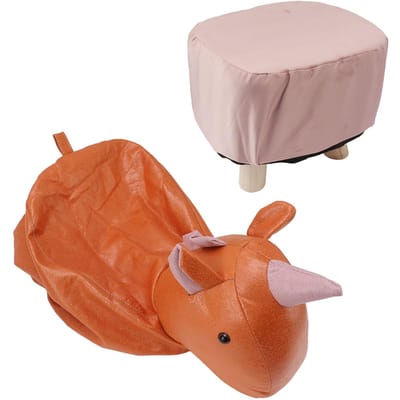 Schattig Dieren Voetenbankje met Zacht Gevoerd Kussen en Anti-Slip Voeten Kleine Voetensteunkrukjes voor Kinderen Volwassenen Eenhoorn gray
