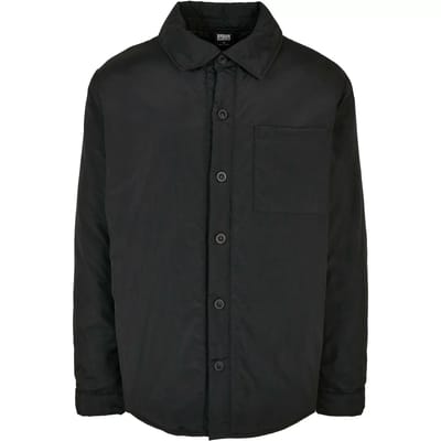 Urban Classics - Padded Nylon Shirt Jacket - S - Zwart