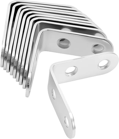 50 Stuks RVS L-Beugels met Schroeven, 90 Graden Hoekbeugels voor Houten Meubels, Stevige Bevestiging en Ondersteuning, 40 x 40mm