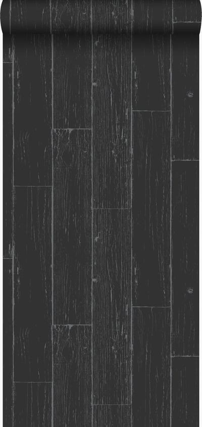 Origin Wallcoverings behang verweerde houten planken mat zwart en zilver - 347542 - 53 cm x 10,05 m