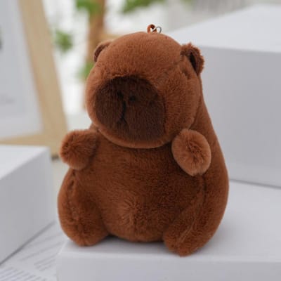 knuffels Capybara Pluche Sleutelhanger Tas Hanger Hangende Decoratie Schattig Knuffelpop Speelgoed Bureau Poppen Ornament Auto Sleutelhanger Kindercadeau brown