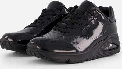 Skechers Uno - Shiny One Dames Sneakers - Zwart