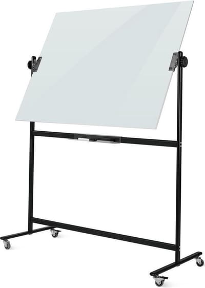 IVOL Verrijdbaar glassboard 100 x 150 cm dubbelzijdig - Magnetisch