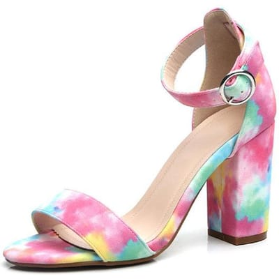 Multi Bruiloft Dames Zomer Sandalen Sexy Vierkante Hoge Hakken Elegant Chic Trendy Kantoor Dame Feestschoenen 37