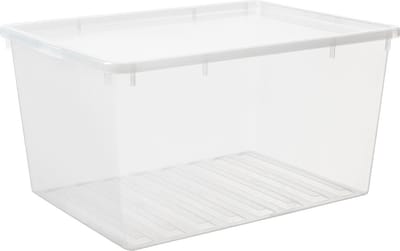 Kunststof bak met deksel Basic Box Plast Team 134L/77.8x40.2x57.4c transparant