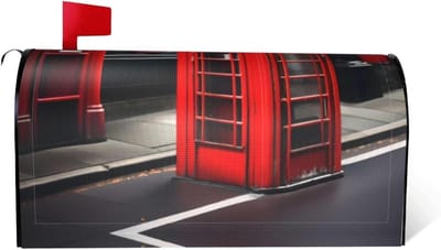 Rode telefooncel Londen Street brievenbushoes standaard formaat 45,7 cm x 53,3 cm brievenbus wraps brievenbus cover tuindecoraties