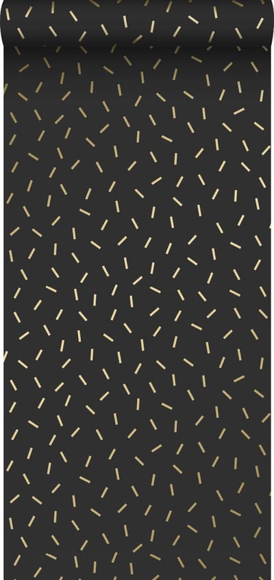 ESTAhome behang grafisch motief zwart en goud - 53 cm x 10.05 m - 139128